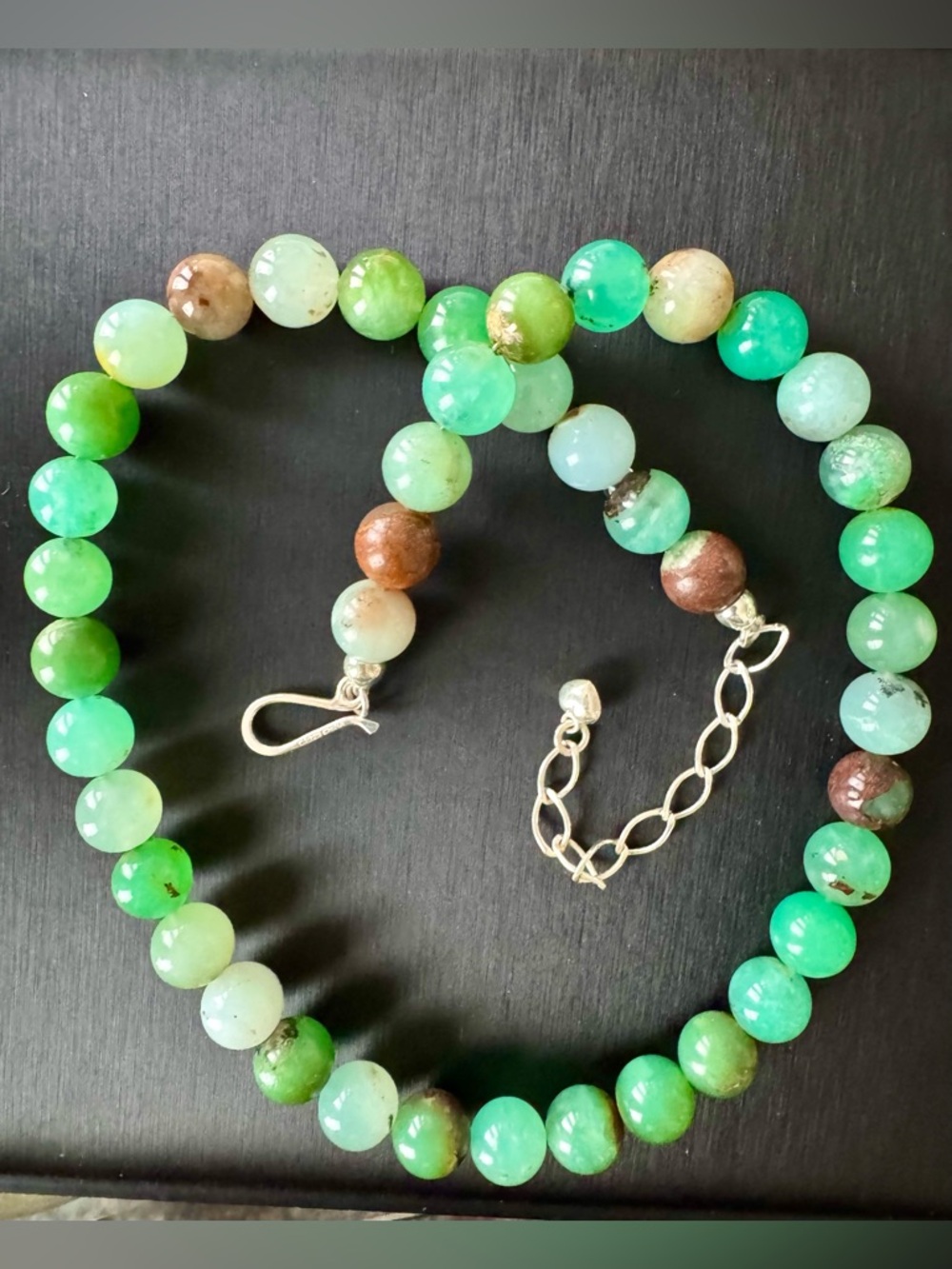 Jay King Green Jade Beaded Women's Necklace with Silver Chain Accent - Picture 2 of 8